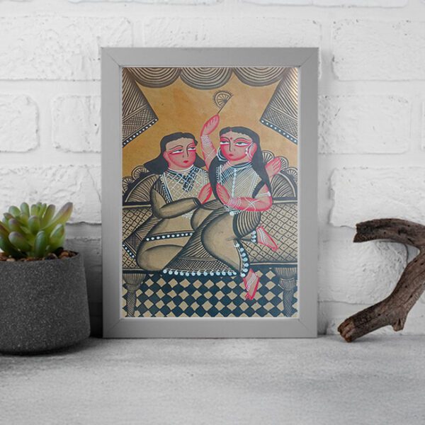 Bengal Patachitra Romantic Couple Painting