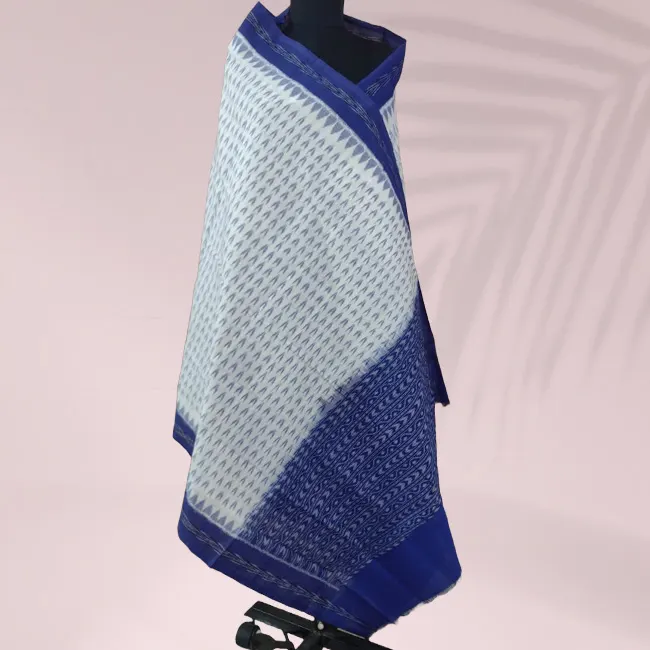 Sambalpuri Tie & Dye Dupatta Blue And White