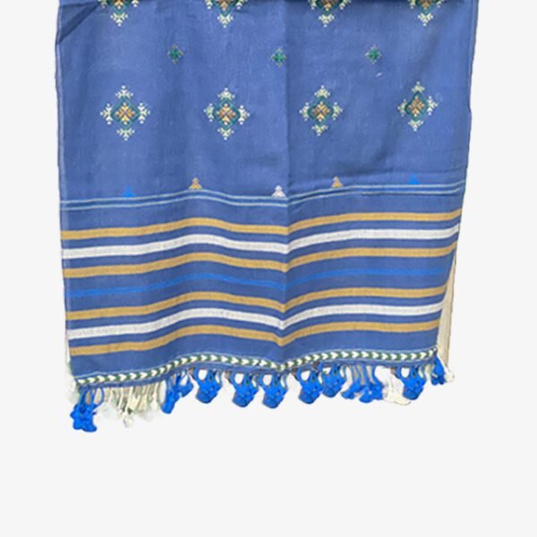 Soof Embroidered Kala Cotton Blue Stole