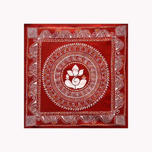 Uttarakhand Aipan Art Ganesh Chowki Handmade Painting