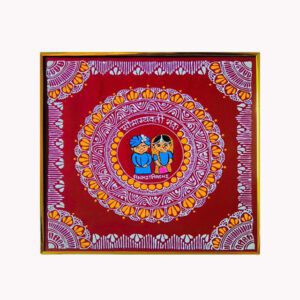 Uttarakhand Aipan Art Wedding Couple Handmade Painting