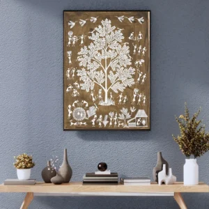 Warli Painting Tree of Life 17x21 Unframed