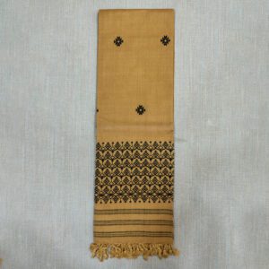 Eri Silk Natural Muga Motifs Ivory Beige Stole