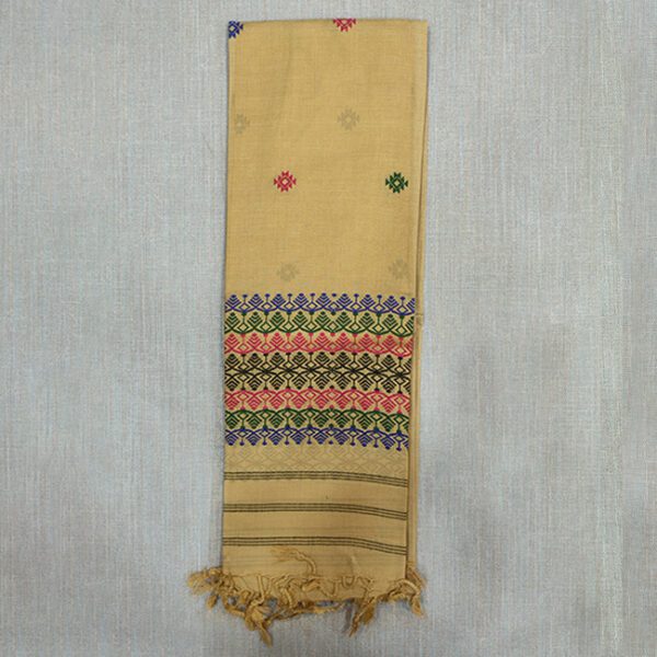 Eri Silk Natural Muga Motifs Stole