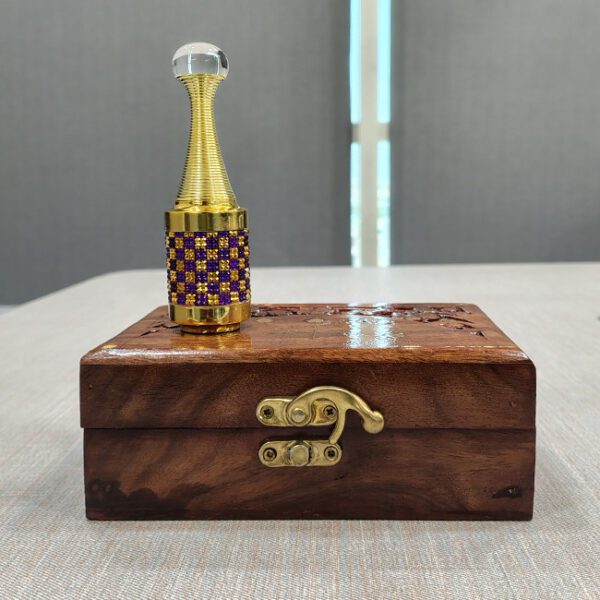 Kannauj Special Designed Bottle Roll on Chandan Attar Perfume Wooden Gift Box