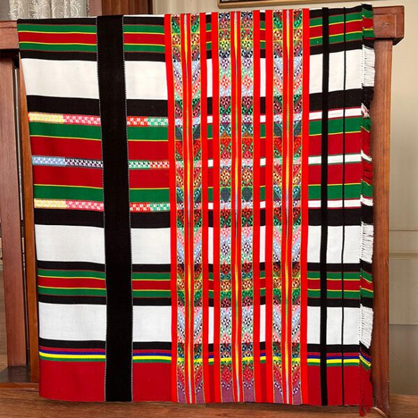 Mizo Punchei Handwoven with Lenbuang and Sakeizangzia Pattern