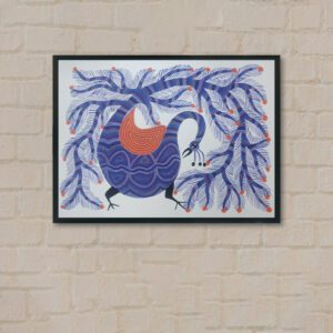 Pithora Painting Colorful Peacock