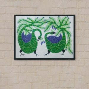 Pithora Painting Colorful Peacocks