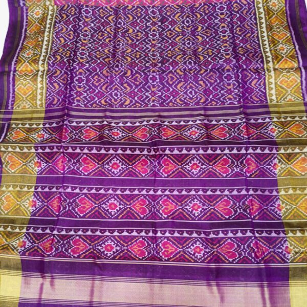 RajKot Patola Navratan Design Purple Saree