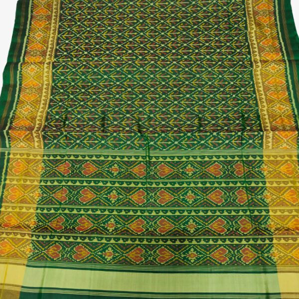 RajKot Patola Panchanda Design Green Saree