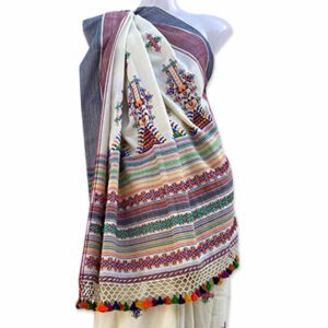 Gujarat Suf Embroidery Multicolor Saree