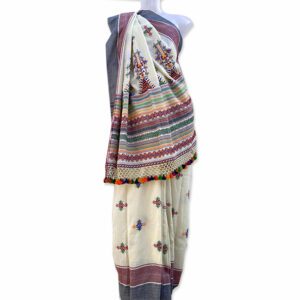 Gujarat Suf Embroidery Multicolor Saree