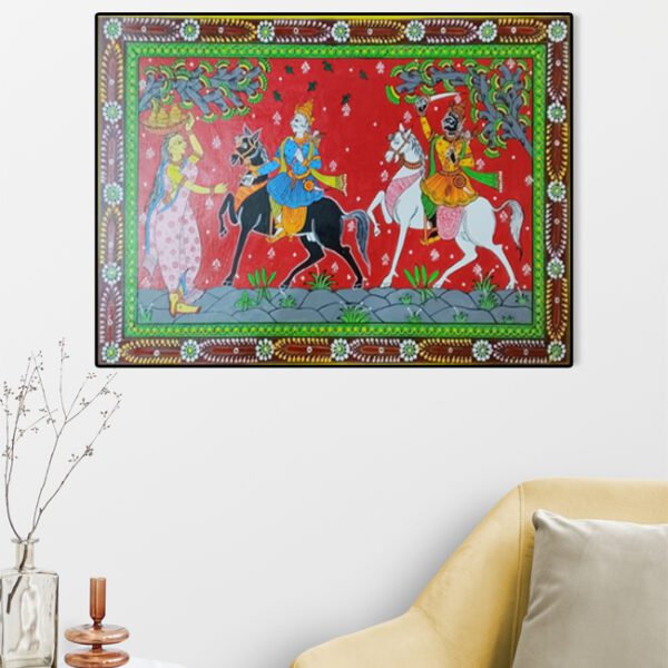 Orissa Pattachitra Painting of Kanchi Vijay Krishna and Balabhadra