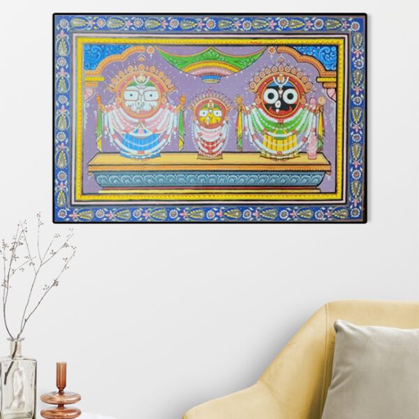Orissa Pattachitra Painting of Lord Jagannatha Balabhadra and Subhadra