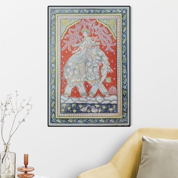 Orissa Pattachitra Painting of Lord Krishna on Nari Kunjar