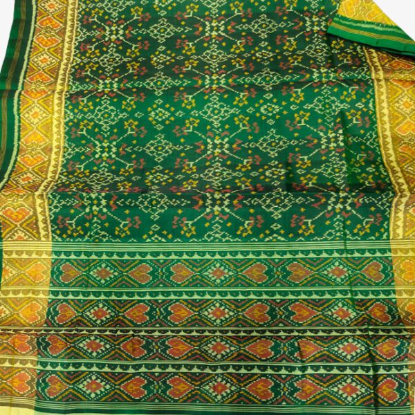 RajKot Patola Single Ikat Green Saree