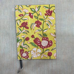 Sanganeri Hand Block Floral Printing Diary Yellow