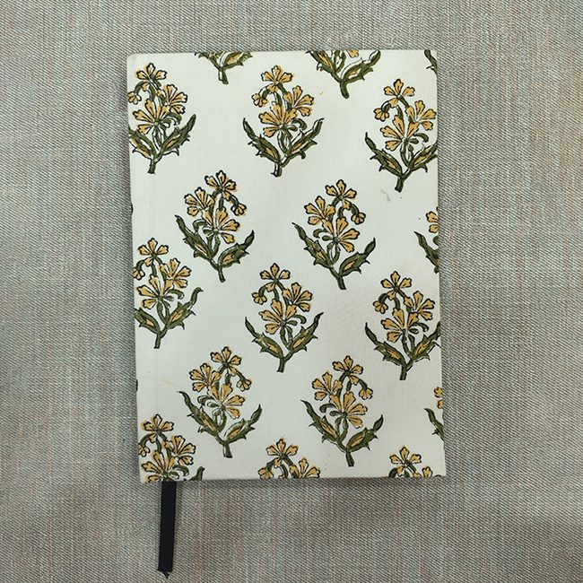 Sanganeri Hand Block Printing Diary Off White