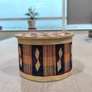 Tripura Bamboo Handicraft Bamboo Sticks Round Box