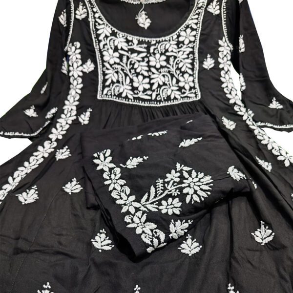 Lucknow Chikankari Co-ord Set Black & White