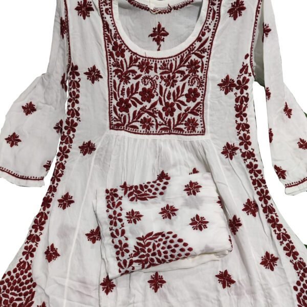 Lucknow Chikankari Co-ord Set Maroon