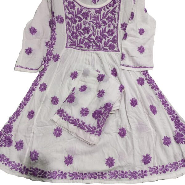 Lucknow Chikankari Co-ord Set Purple