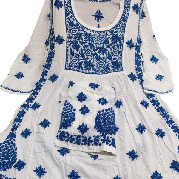 Lucknow Chikankari Co-ord Set Royal Blue