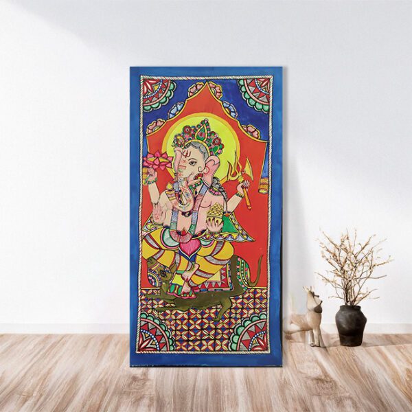 Sikki Grass Art Ganpati with Mushak