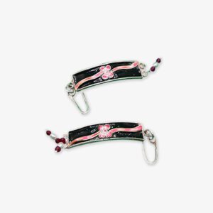 Banaras Gulabi Meenakari Silver Flower Design Earning