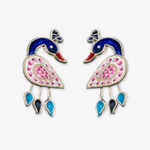 Banarasi Gulabi Meenakri Peacock Design Earring
