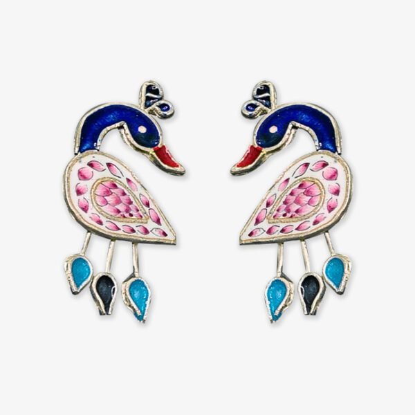 Banarasi Gulabi Meenakri Peacock Design Earring