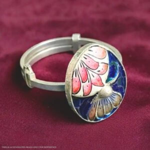 Banarasi Gulabi Meenakri Ring Lotus Design