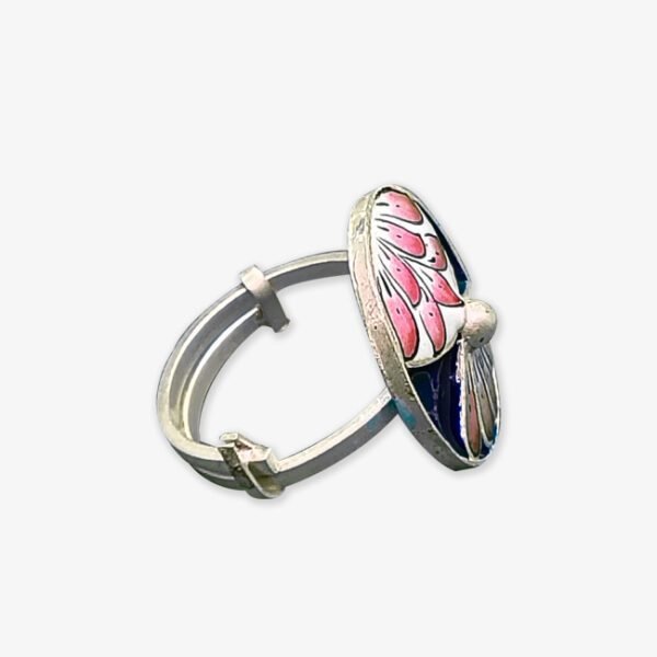 Banarasi Gulabi Meenakri Ring Lotus Design