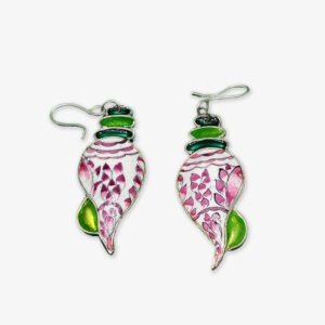 Banarasi Gulabi Meenakri Shell-Shaped Earring