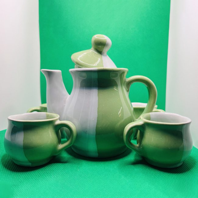Khurja Pottery Glazed Toy Tea Set