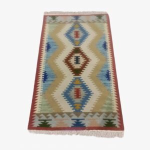 Mirzapur Handmade Dari Rhomboid Pattern Rectangle Rug