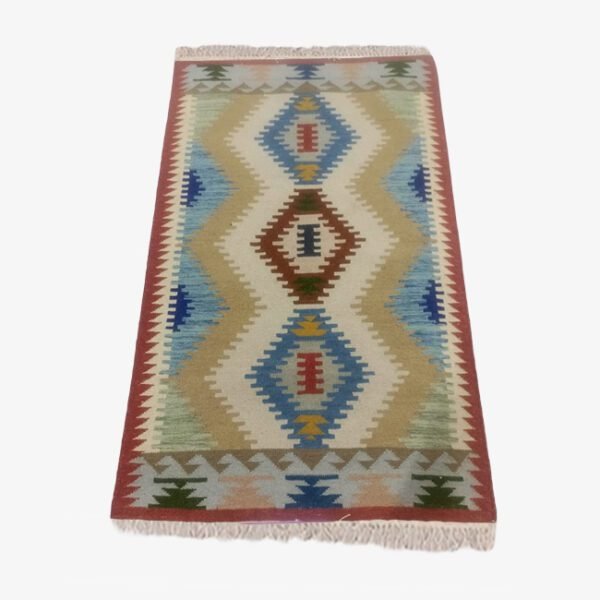 Mirzapur Handmade Dari Rhomboid Pattern Rectangle Rug