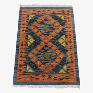 Mirzapur Handmade Dari Square Geometric Pattern Rectangle Shape Rug