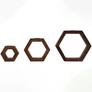 Saharanpur Wood Hexagon Tea Light Candle Holder