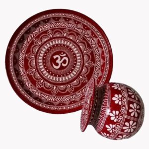 Uttarakhand Aipan Art OM Pooja Thali and Lota