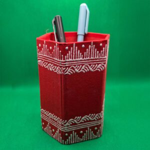 Uttarakhand Aipan Handmade Hexagon Pen Stand