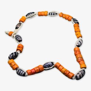 Arunachal Pradesh Wancho Beads Craft Orange and Black Necklace