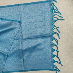 Banarasi Cotton Silk Stole Blue