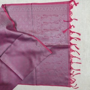 Banarasi Silk Stole Light Purple with Magenta Border