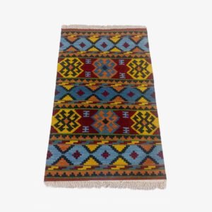 Mirzapur Handmade Dari Diamonds and Triangles Kilim Design Rug