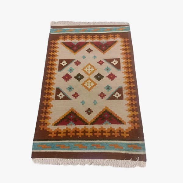 Mirzapur Handmade Dari Geometric pattern with Distinct Motifs Rug