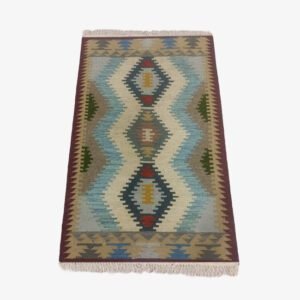 Mirzapur Handmade Dari Rhomboid Pattern Rectangular Shape Rug