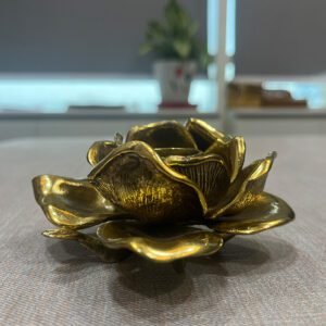 Moradabad Metal Craft Brass Rose Shape Candle Holder