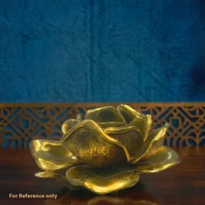 Moradabad Metal Craft Brass Rose Shape Candle Holder