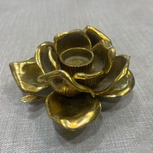 Moradabad Metal Craft Brass Rose Shape Candle Holder